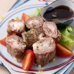 Meat wrapped potato salad