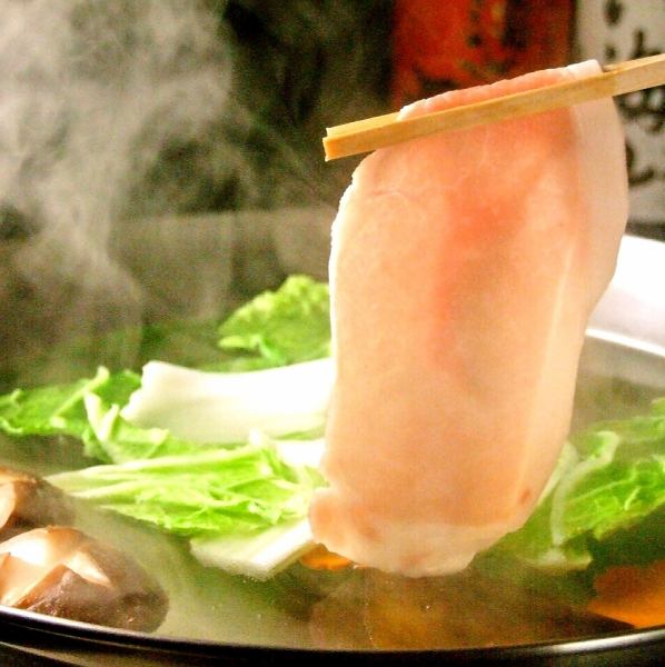 TV取材も多数！もつ鍋グランプリ受賞の【博多水炊き風もつ鍋】ぷりぷりのもつ鍋やもち豚しゃぶしゃぶ★