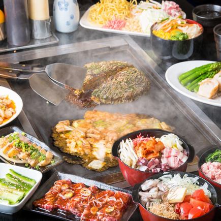 飲み放題付◆鉄板焼満喫コース(全8品)5,000円<料理のみ3,500円>