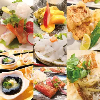 尽享秋季的奢华美味，我们的7000日元套餐（共10道菜）7000日元（含税）