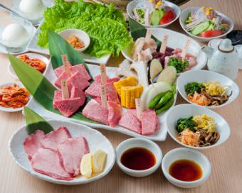 [Various banquets ◎90 minutes of all-you-can-drink included] Top quality Wagyu beef plus beef tongue!!Popular "Kagayaki Course"