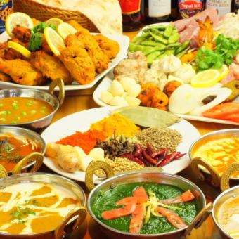 【最受歡迎◎】14種豐盛菜餚的自助餐和2小時的無限暢飲套餐3,980日元