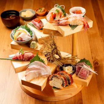 【予約限定価格】神戸牛と海鮮の階段盛りセット 5,000円→''4200円''
