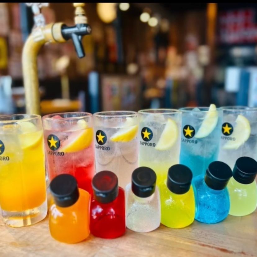 卓上サーバーで瞬間レモンサワー飲み放題!シロップが2種選べる♪