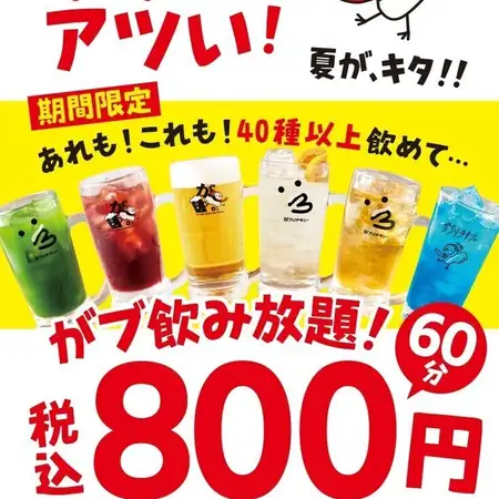 ＜日~木限定＞飲み放題プラン【全50種以上飲み放題！】生ビール込60分飲み放題800円