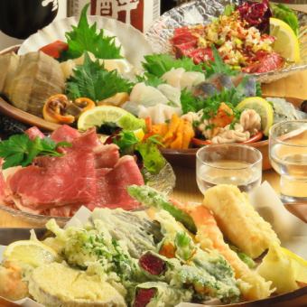 【豪华天妇罗套餐】共13种，附2小时无限畅饮9,900日元（含税）*单独提供！