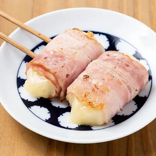 Camembert and bacon skewers
