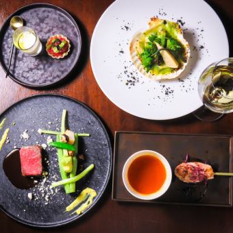 【6月コース】黒毛和牛ロースのグリルや帆立の小さなパイ包み焼きなど全8品8800円(税込)