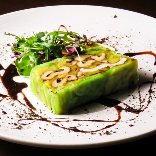 穴子の赤ワイン煮と焼き茄子のテリーヌ