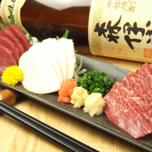 Horsemeat sashimi assortment