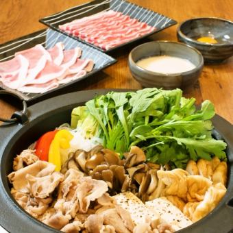 Black pork sukiyaki set for one person