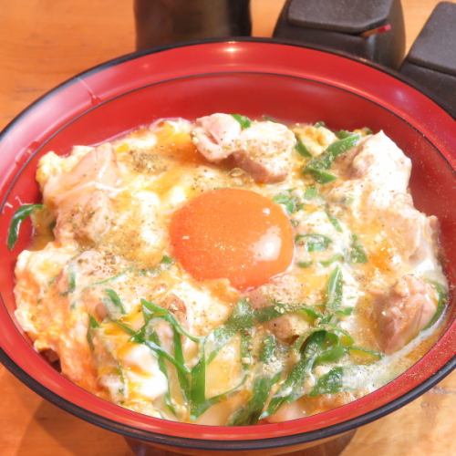 Kyoto-style oyakodon with Japanese pepper and Kujo green onion