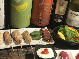 [Recommended★] 9 popular menu items, Buncho-style carefully selected yakitori, easy 6-piece course, 2,700 yen (tax included)