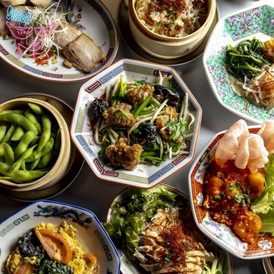 【贅沢新年会餃子コース/全９品】点心と町中華で大人の乾杯時間＜３H飲み放題付＞４５００円