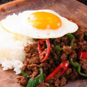 Minced beef gapao rice