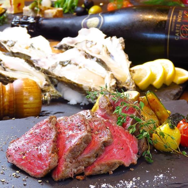 絶品ローストビーフ、産地直送カキ、クワトロピッツア!