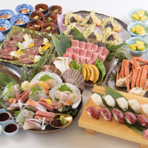 提供无限畅饮，非常适合宴会和招待客人！所有 11 道菜均 4,000 日元起。