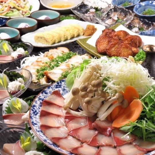 [Nationwide Delicious Food Satisfaction Course] 11 items in total, only 5,000 yen including choice of hot pot and Makurazaki bonito salt tataki