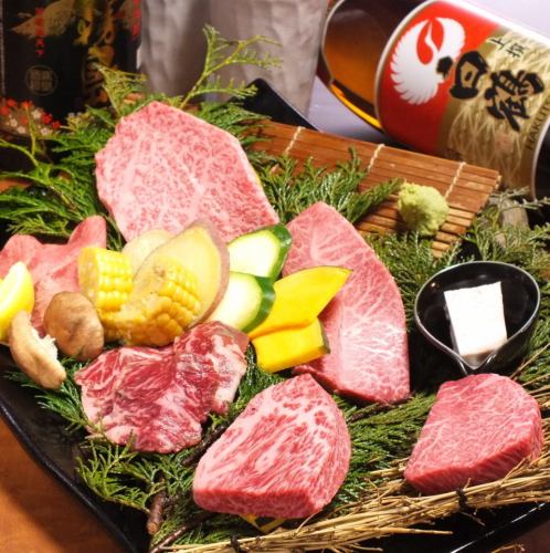 [特别的日子] 5人限定!! 用炭火烧烤精心挑选的肉的“Omakase木炭套餐” 11000日元