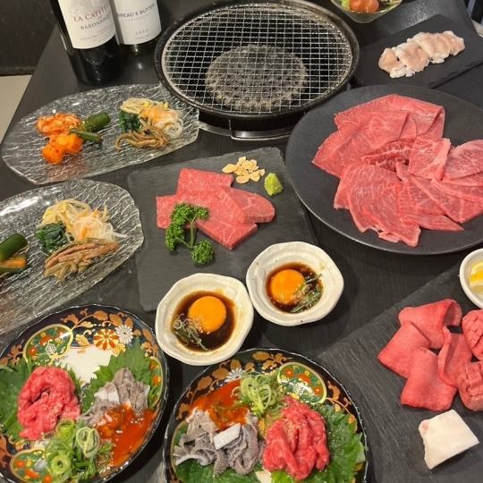 リピート率99.999%！10000円→8000円（税込）黒毛和牛を堪能あか（aka）コース【飲み放題付き】