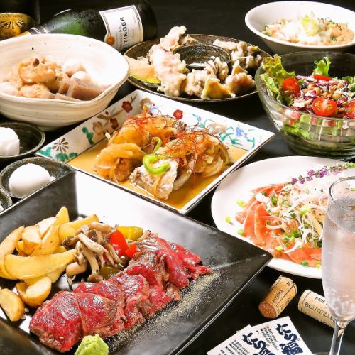 Hida beef teppanyaki steak course★All-you-can-drink 120 minutes (7 dishes in total) 5,000 yen