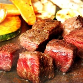 鉄板牛リブステーキコース★飲み放題120分(全6品)4000円(平日限定コース)