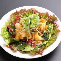 Chinese yam and mustard greens salad