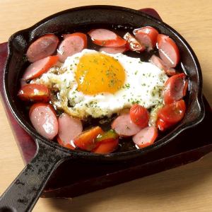 Eggs and sausages