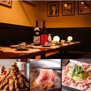 「本格地鶏」を盛岡で！ゆったり3時間飲み放題×九州地鶏の焼き鳥食べ放題⇒3,600円～♪完全個室完備！