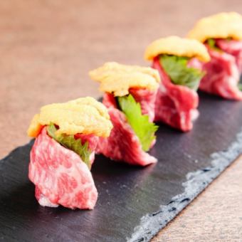 If you make a reservation by the day before, you will receive a free “raw sea urchin wagyu beef roll”!! ◆◆Introductory course for aged meat ◆◆