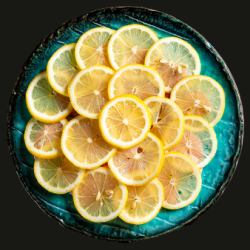 Thinly sliced lamb tongue with salted lemon