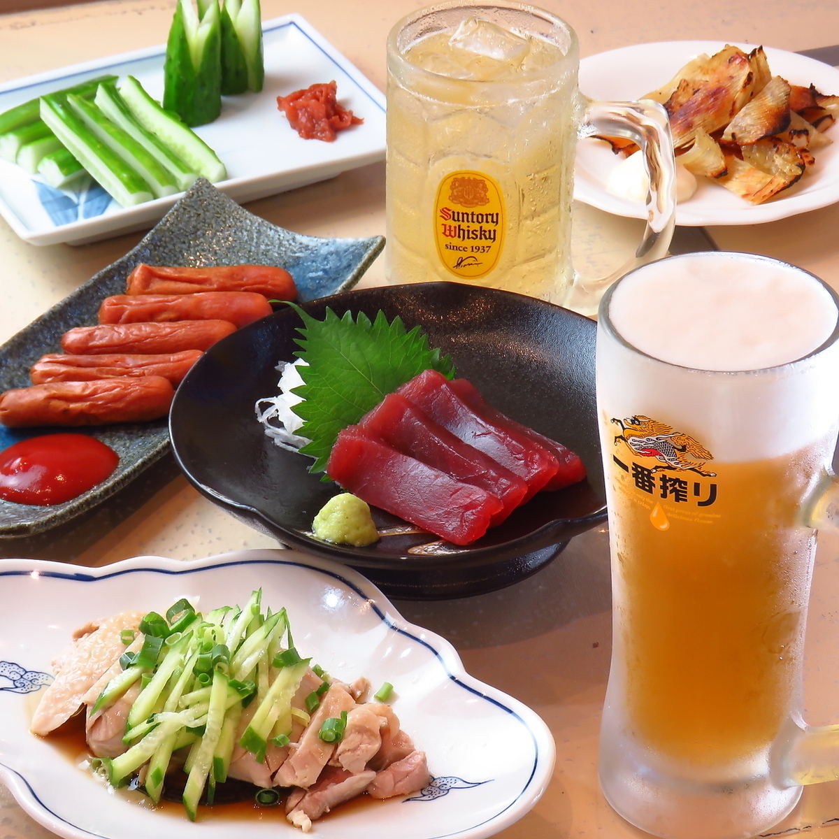 お酒2杯と選べるつまみ1品!850円(税込)のちょい飲みセット◎
