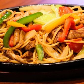 鉄板！ホルモン焼きスパゲッティ