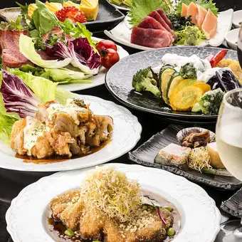 A【生ビール付3時間飲み放題】海鮮ばらちらしと焼き鳥のごちそうコース【4480円→3480円】