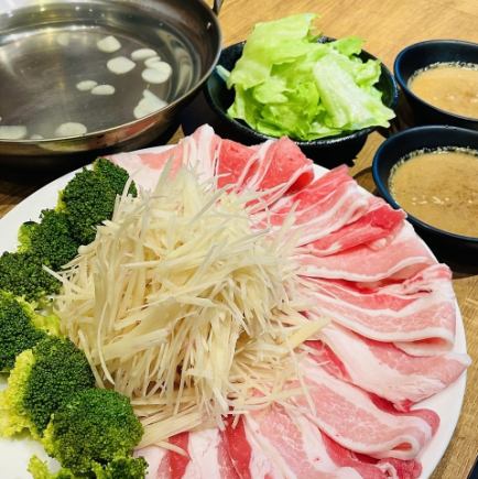 【飲み放題付き新ショウガ鍋セット】新ショウガ鍋に、一品物、〆+飲み放題がついたお得なセット
