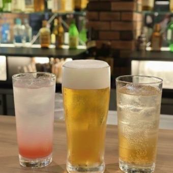 生ビールやご当地サワーも♪2H単品飲み放題　2200円(税込)