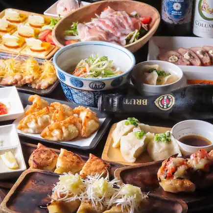【プレミアムコース】餃子とアラカルトボリューム満点12品+2時間飲み放題付 5500円