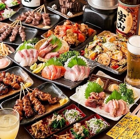 Sashimi, meat sushi, and more! The all-you-can-drink course is 3,480 JPY!