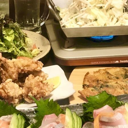 Draft beer included [120 minutes of all-you-can-drink included] 7-course ``Hormone Hot Pot Course'' 7-course menu including seasonal sashimi and fried chicken