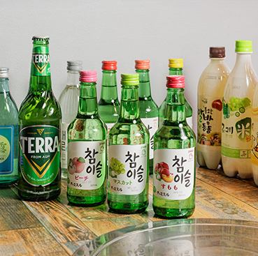 A wide variety of Korean drinks are available.