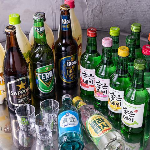ちょい飲み利用にもオススメ♪生ビールに韓国焼酎も飲み放題！1,760円(税込)でご用意！！！