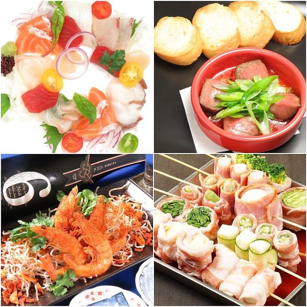 ジャンルに捉われない独創的な創作料理＆安心の定番料理120種♪料理人が試作研究を重ねたメニューの数々！