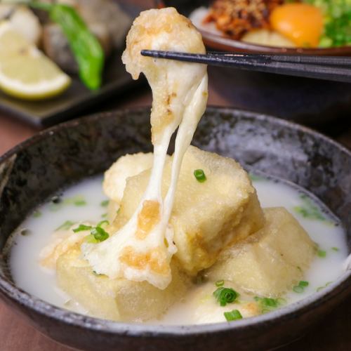 Mozzarella cheese fried tofu ~Homemade chicken cloudy soup~