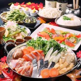 Hotpot [Toyama Seafood/Ao Course] 9 dishes including seafood hotpot ◆ Draft beer included! 150 minutes of all-you-can-drink every day ◆ 6000 ⇒ 5000 yen