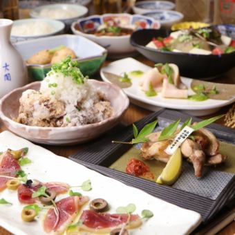 [En Course] 8 dishes including rare cuts of Shinrin Chicken teppanyaki ◆ Draft beer included! Sunday to Thursday 150 minutes all-you-can-drink 4500 ⇒ 3500 yen
