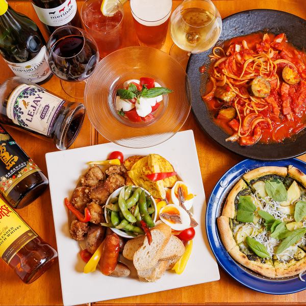 【二次会におすすめ！/当日のご予約も可能】唐揚げやフリッタータ、ピザに飲み放題がついたプラン/4000円
