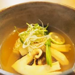 Matsutake mushroom and conger soup