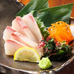 Greater amberjack sashimi