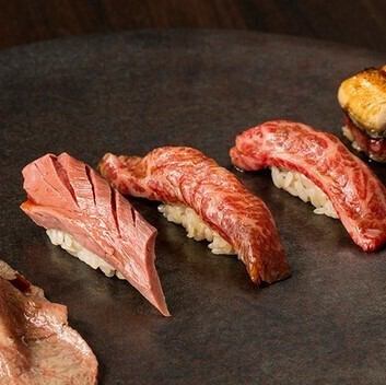 ■3H飲み放題付『至福コース』自慢の肉寿司4種に牛タンや焼き鳥など〈全11品〉5400円⇒4400円