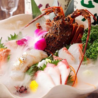 『肉×魚コース』A4黒毛和牛の炭火炙り焼きやまぐろカツ含9品 3時間飲み放題付 7000円⇒6000円